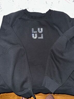 Lululemon Logo Black Women’s Sweatshirt with Rhinestone Detail